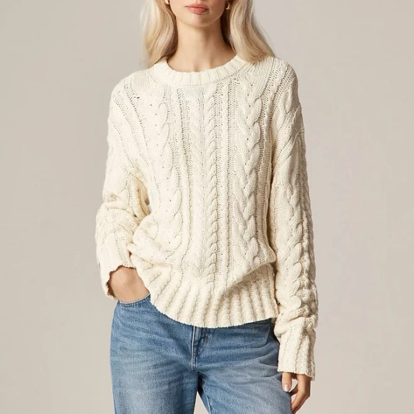 J.Crew Women's Cable-Knit Crewneck Sweater