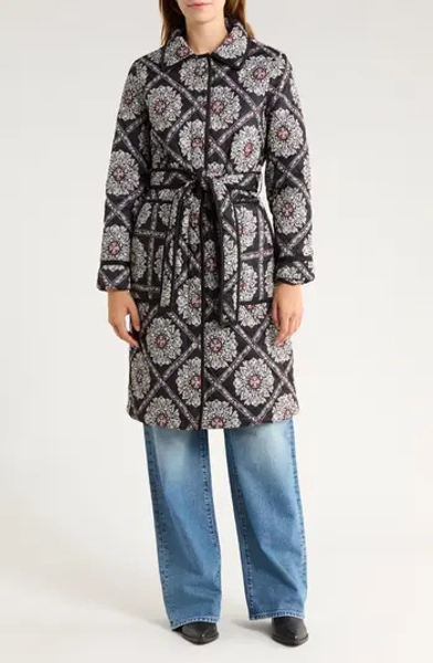 Tie Waist Quilted Jacket