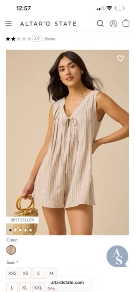 Evie Striped Linen Romper