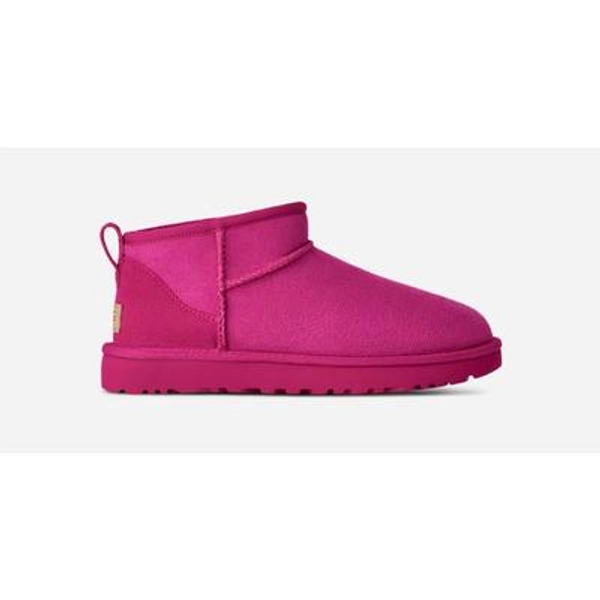 UGG® Women's Classic Ultra Mini Sheepskin Classic Boots in Dark Peony, Size 12