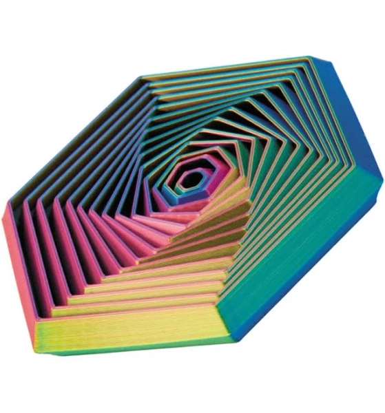 Fun Express 3" x 3" 3D-Printed Rainbow Spiral Fidget Toys