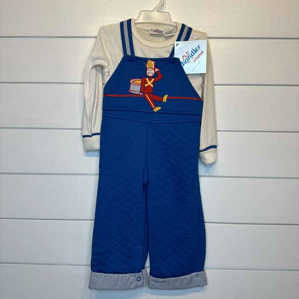 NEW Vintage Chandler Original Baby Overalls Set 18 Months Boy Toy Soldier Romper