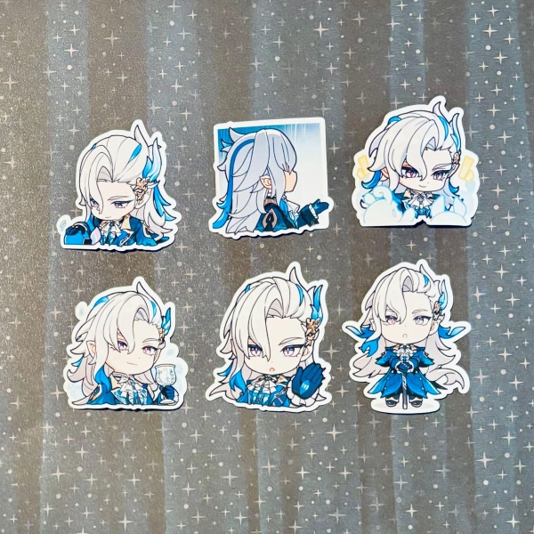 Genshin Impact Chat Stickers Neuvillette Fontaine Paimon's Paintings Stickers GI Emotes Emoji Chat Emote Chibi Hydro Sovereign