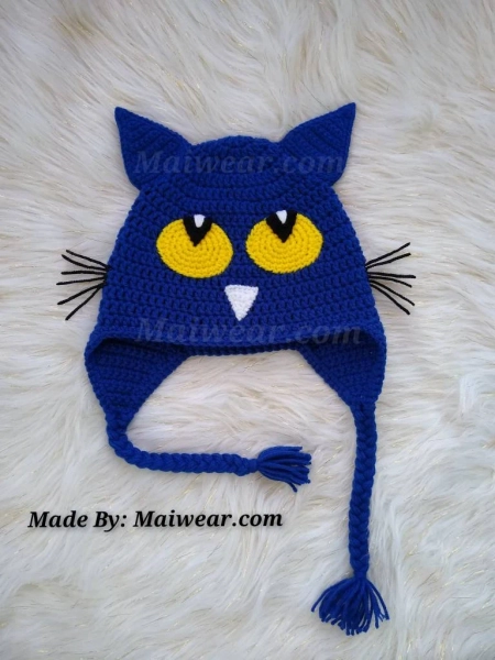 Crochet Blue Cat Hats inspired