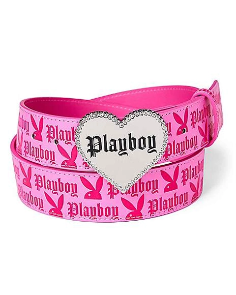 Pink Playboy Heart Buckle Belt