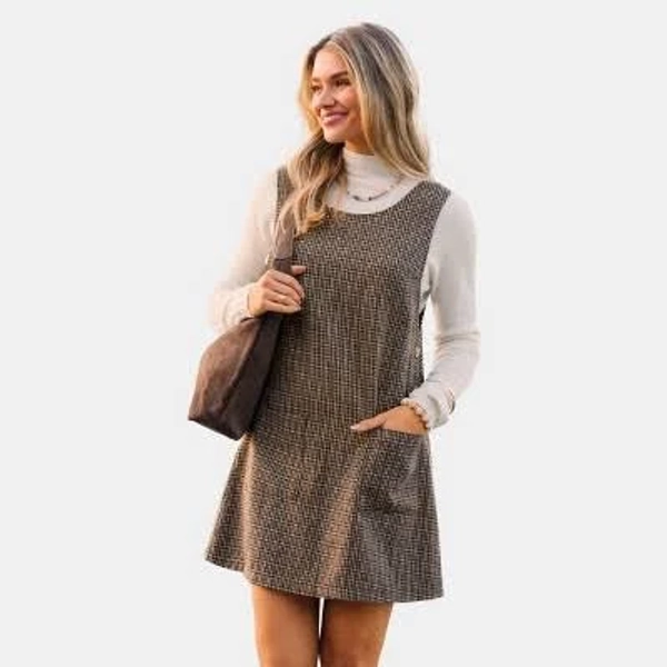 Cupshe Women's Chic Plaid Pinafore Dress