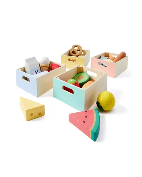 24 Piece Wooden Food Groups Multipack - Assorted - One Size