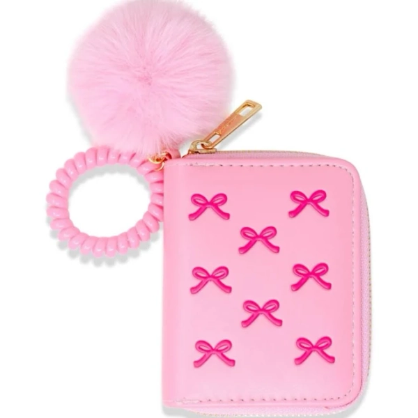 ZOMI GEMS 3D Bow Pom Pom Zip Wallet