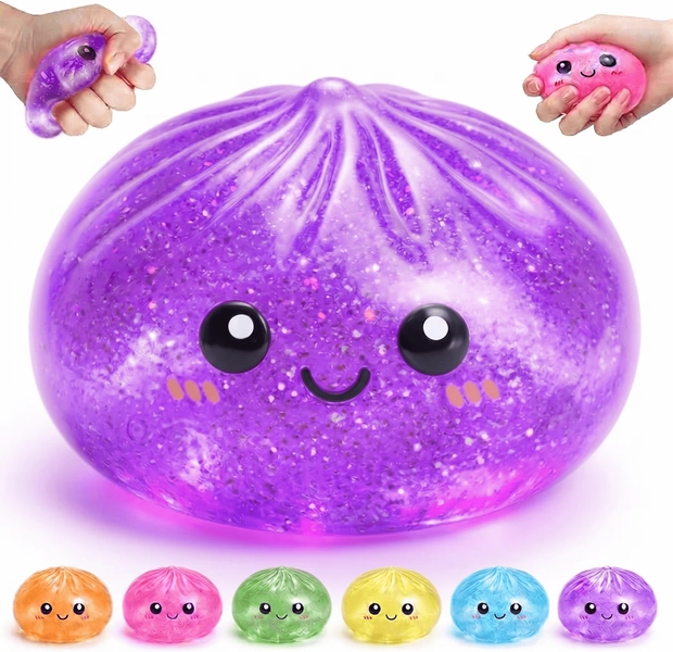 Glitter Dumpling Squishy Stress Ball Toys,2026 Upgraded Glitter Dumpling, Colorful Dumplings Stress Balls, Soft Squeeze Decompression Dough for Anxiety Relief Fidget - Walmart.com