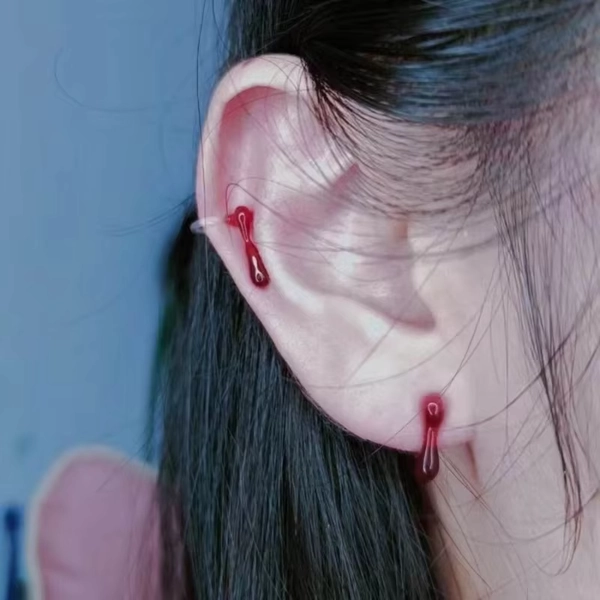 1 Pair Halloween Terror Bloody Earrings Punk Red Blood Drop Ear Studs Gothic Cosplay Earrings for Women Girls Jewelry Wholesale - AliExpress 