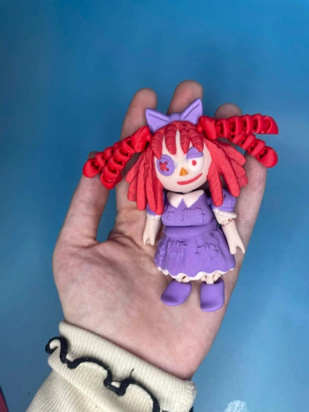 Rag Doll 3D Printed Articulated Toy - Circus Figure- Fidget & Sensory Toy - Posable Flexi Art - Desktop Collectible 3DNickNacs