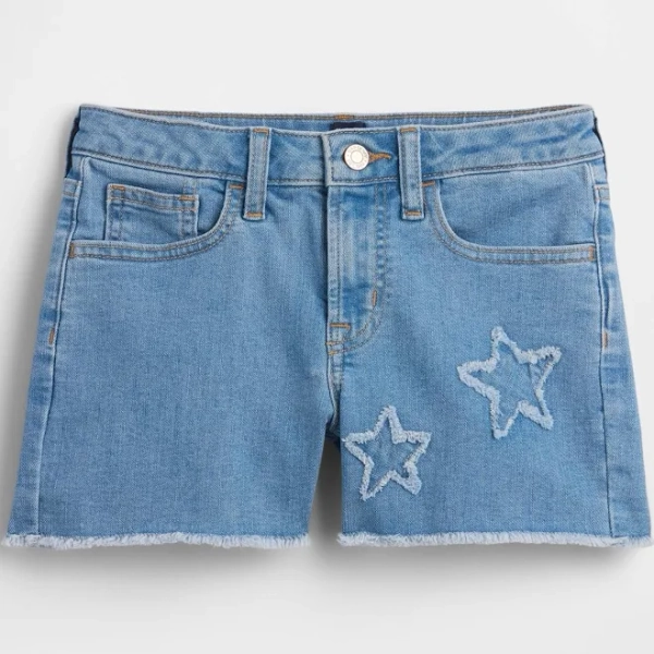 Gap Factory Girls' Kids High Rise Embroidered Denim Shorts