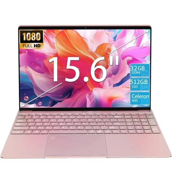 15.6 Inch Laptop Computer with Processor(Up to 3.4GHz), 32GB RAM 512GB NVMe SSD Laptop, Windows11Pro Traditional Laptops with FHD Screen, Webcam,