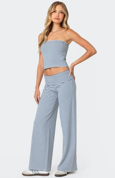 Lilah Striped Fold Over Pants