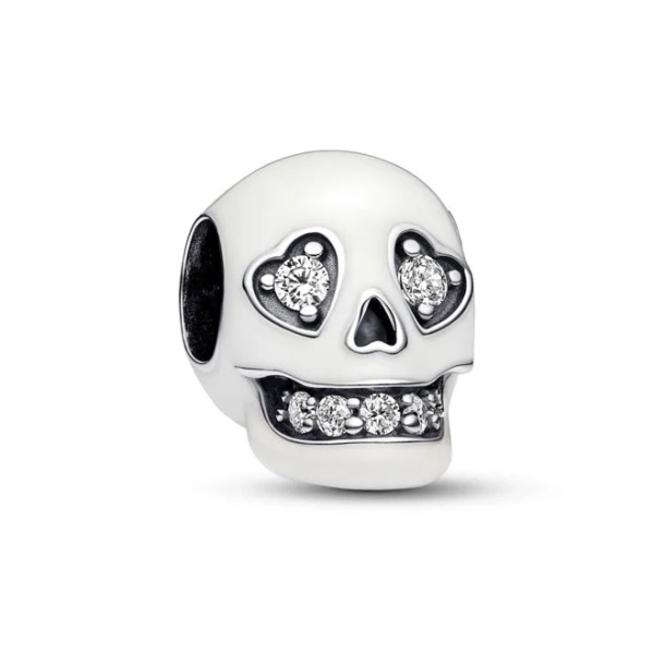 Pandora Glow-in-the-Dark Sparkling Skull Sterling Silver Charm