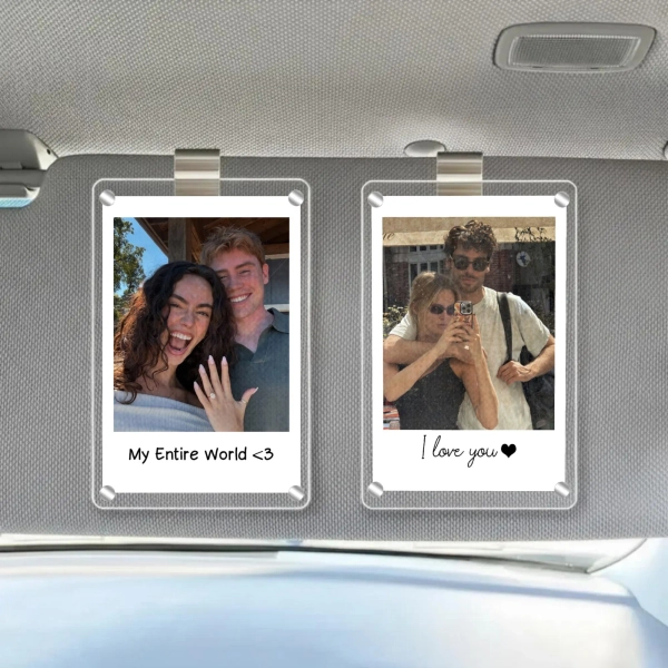 Custom Car Visor Photo Clip, Minimalist Car Photo Holder, Personalized Father's Day Gift