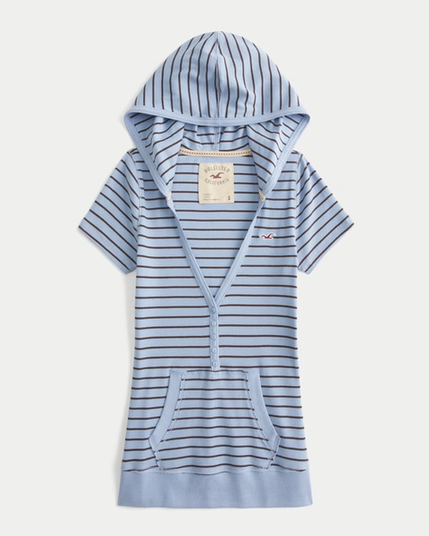 Short-Sleeve Hooded Henley