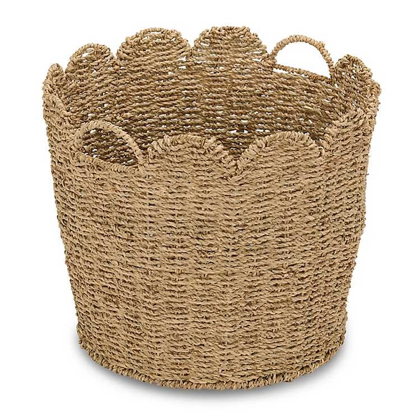Seagrass Scalloped Edge Basket | Kirklands Home