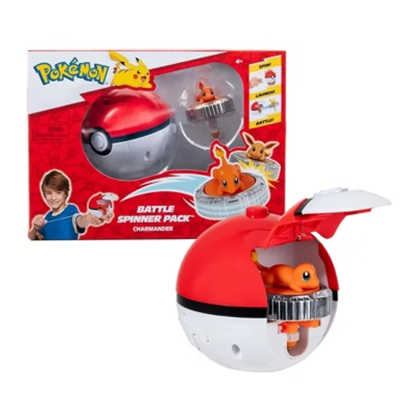 Jazwares, Inc. Pokemon Battle Spinning Top and Poke Ball Launcher| Charmander