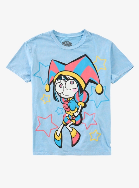 The Amazing Digital Circus Pomni Stars Blue Wash T-Shirt
