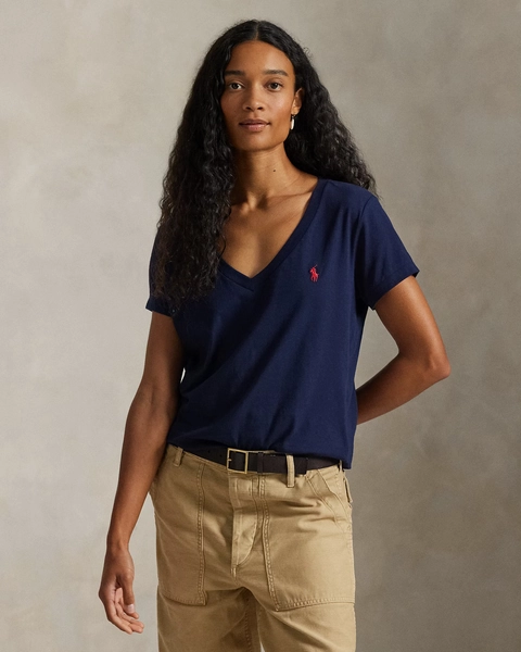 Cotton Jersey V-Neck Tee | Ralph Lauren® Australia