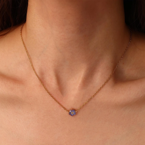 Forget Me Not Necklace, Handmade Resin Pressed Flower Jewerly, Sentimental Gift, Sympathy Gift, Bereavement Jewelry, Loss of Loved One Gift