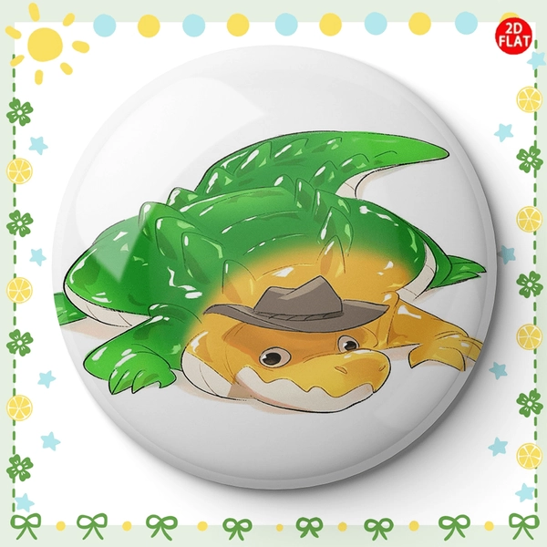 (2D FLAT) Crocodile Classic Fashion Brooch/Pin/Badge, Perfect for Matching Jeans, Clothes, Backpacks, And Hats, Suitable for Collecting Small Additions, Is an Ideal Gift for Festivals, Events, And Gatherings