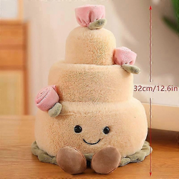 2025 Schattige Diamond Ring Pop Pluche Speelgoed Simulatie Taart Pluche Pop Kawaii Zacht Gevuld Speelgoed Bruiloft Decor Vriendin Verjaardagscadeaus