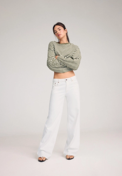 D91 Jean wide leg taille basse en serge