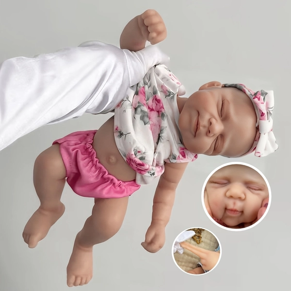 A 11.81inch Ultra-Soft, Flexible Silicone Reborn Baby Doll Toy Complete with a Feeding Bottle. It Feels Realistic, Is Adorable And Enchanting, Making It Perfect for a Birthday Present Or for Collectors