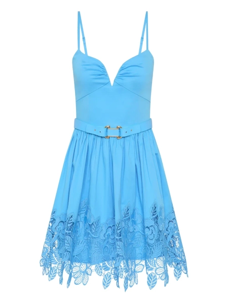 Rebecca Vallance Montreux lace-belted mini dress | 8