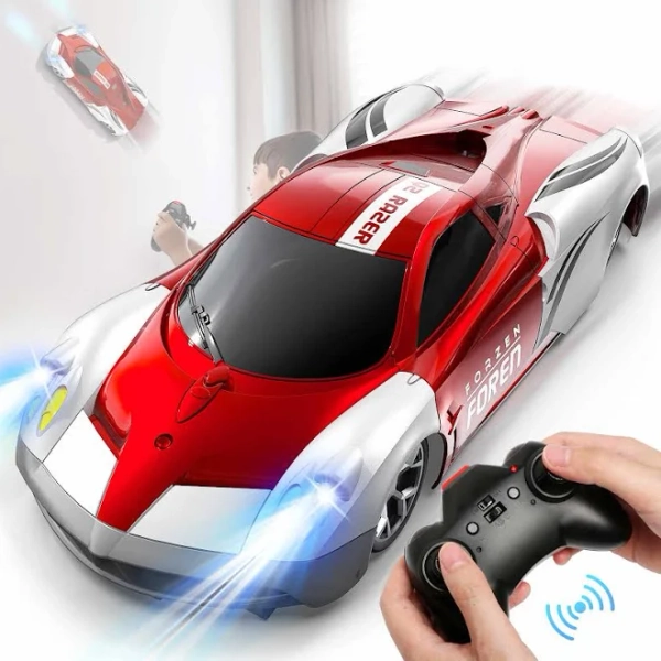 Wall Climbing , Electric Remote Racing, with LED Light High-Speed Hobby Vehicle, RC Gifts for Age 3 4 5 6 7 8 9 Year Old Boys Girls Large Scale F4U