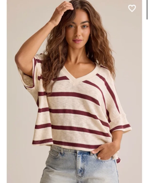 Dylan Striped V-Neck Top