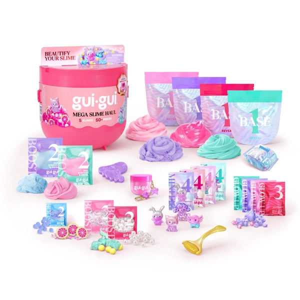 Gui Gui Mega Slime Haul, 50+ Pieces, 5 Scented Slimes Cloud, Clear, Butter, Jelli & Crunch, Premium Beauty Tools, Exclusive Mini Slime, Ages 6+ - Walmart.com