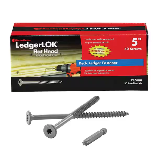 FastenMaster LedgerLOK Flat Head 5 in. Structural Wood Screw (50 Pack) FMLLF005-50