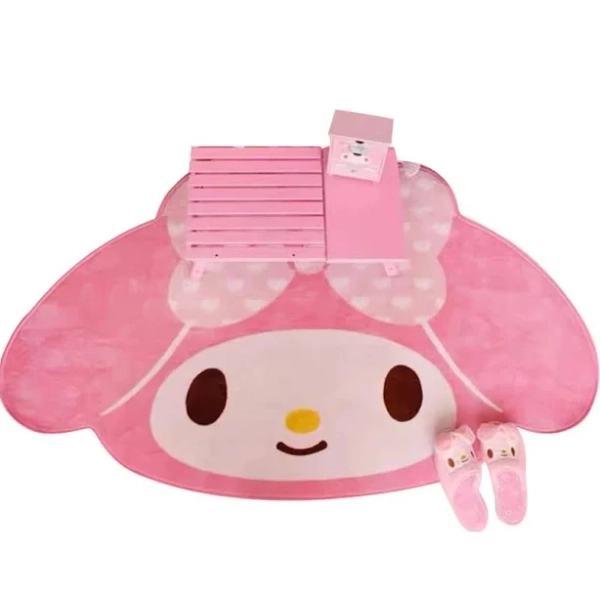 My Melody Kuromi Animation Bedside Carpet - Soft Touch Floor Mat Dressing Table Cushion For Bedroom