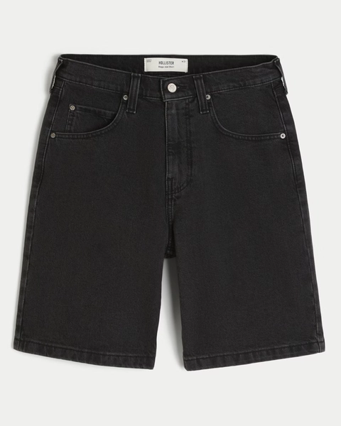 Black Baggy Denim Shorts