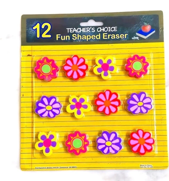 Teacher's Choice Other | Nwt. Flower Shaped Erasers 12 Pcs. | Color: Pink/Yellow | Size: Osg | Lhua777's Closet