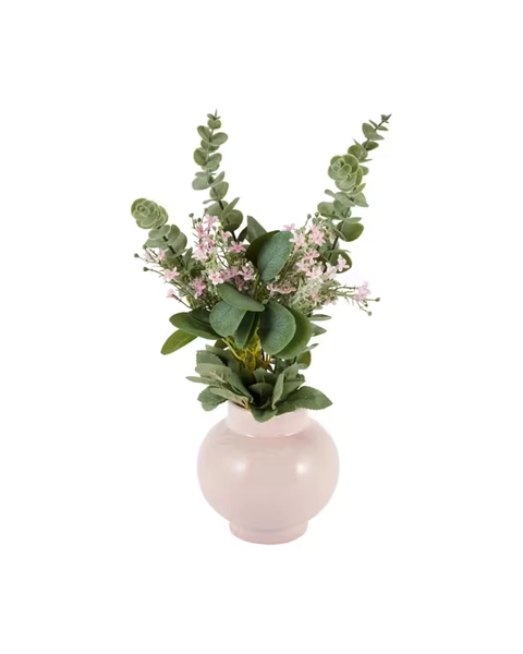 Artificial Pink Flowers in Vase - Assorted - One Size