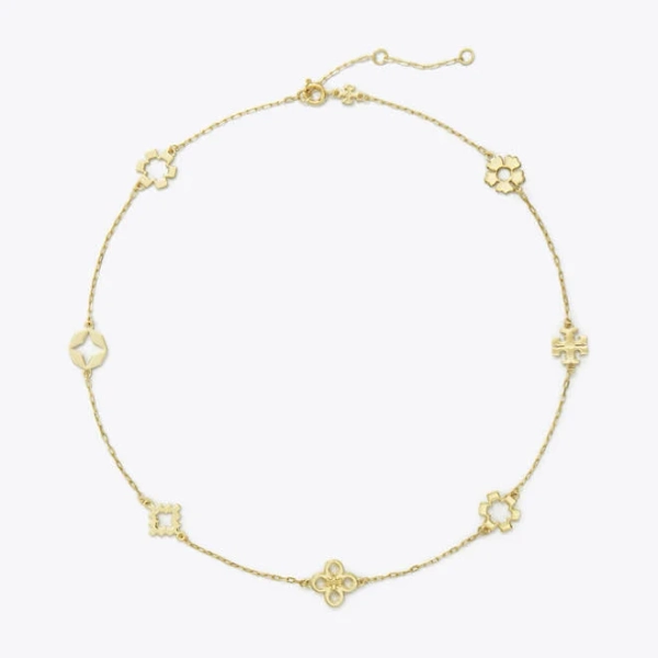 Tory Burch Kira Clover Pavé Necklace