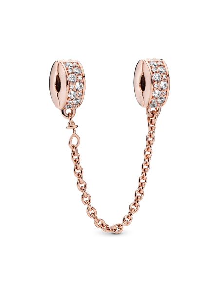 Clear Pavé Safety Chain Clip Charm