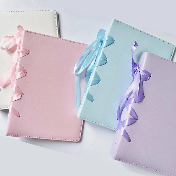 Ribbon Leather A5 Photocard Binder | kpop collect book photo album collection kpop trading cards journaling pvc acid free