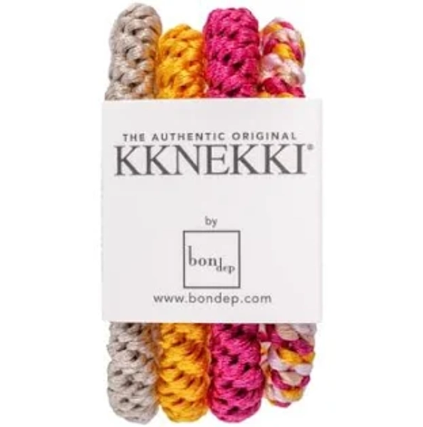 Kknekki Haargummis - 4er-Pack - Orange/Pink/Beige