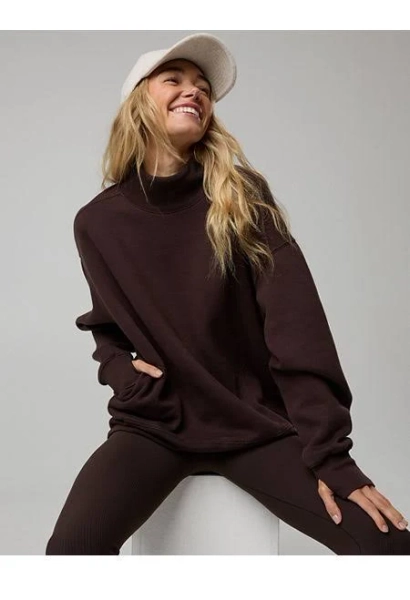 OFFLINE By Aerie Cloud Fleece Oversized Mockneck Sweatshirt Women's
