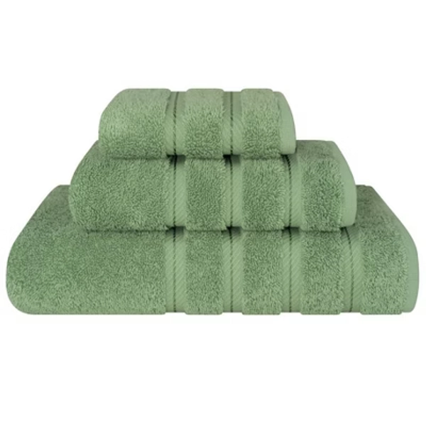American Soft Linen 3 Piece Towel Set, 100% Cotton Bath Towels for Bathroom, Sage