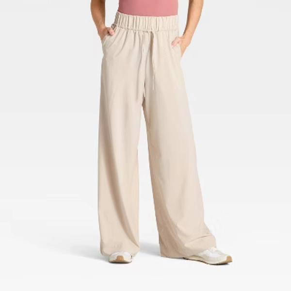 Women's Active Light High-Rise Wide Leg Pants - All In Motion™ Beige L