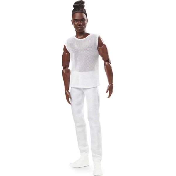 Barbie Signature Posable Barbie Looks Ken Doll, Brunette with Bun Hairstyle, Size: One size