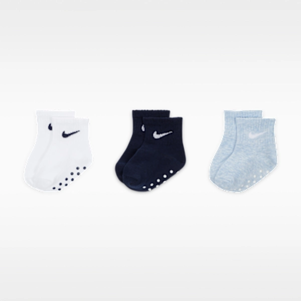 Nike Baby Core Swoosh Gripper Socks (3 Pairs)