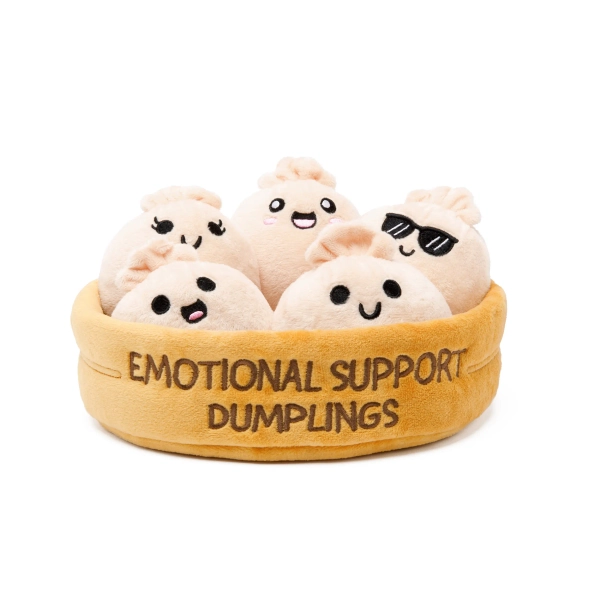 Emotional Support Dumplings by Relatable, Cuddly Stuffed Animals and Plushies Set, Small Gifts for Mom, Includes 5 Dumplings Plush Toys with Carrying Basket, Mother’s Day Gifts for Mom