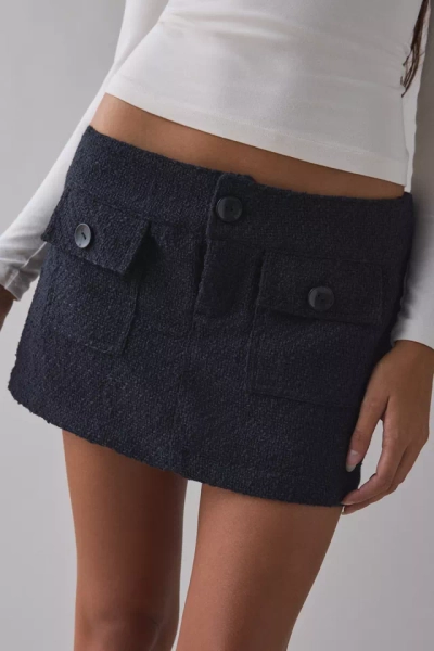 Kimchi Blue New Day Tweed Low-Rise Mini Skort